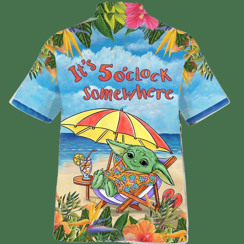 Baby Yoda It?S 5 O?Clock Somewhere Hawaiian Shirt