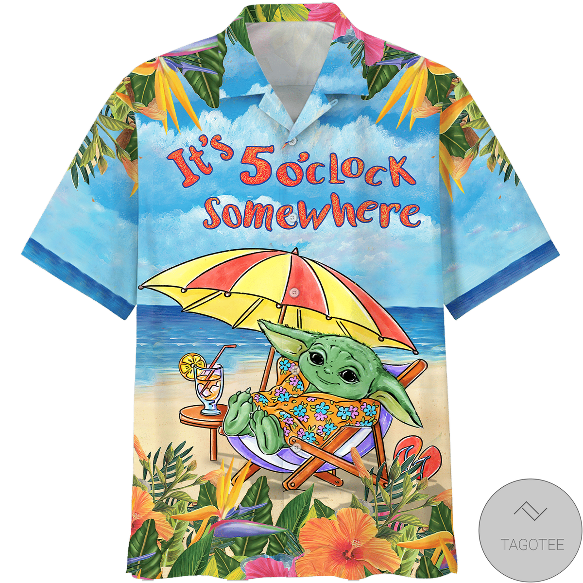 Baby Yoda It?S 5 O?Clock Somewhere Hawaiian Shirt