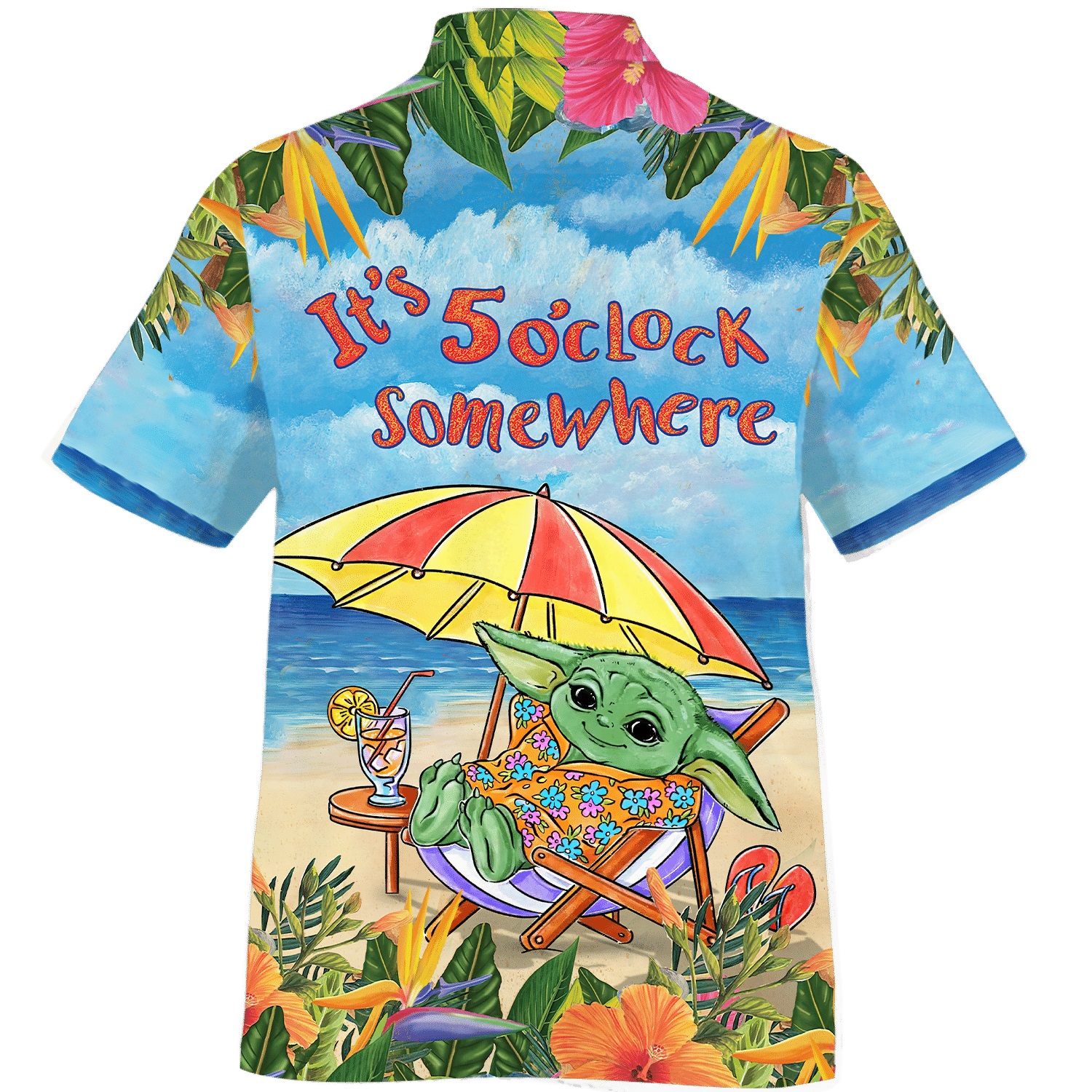 Baby Yoda It?S 5 O?Clock Somewhere Summer Hawaiian Shirt