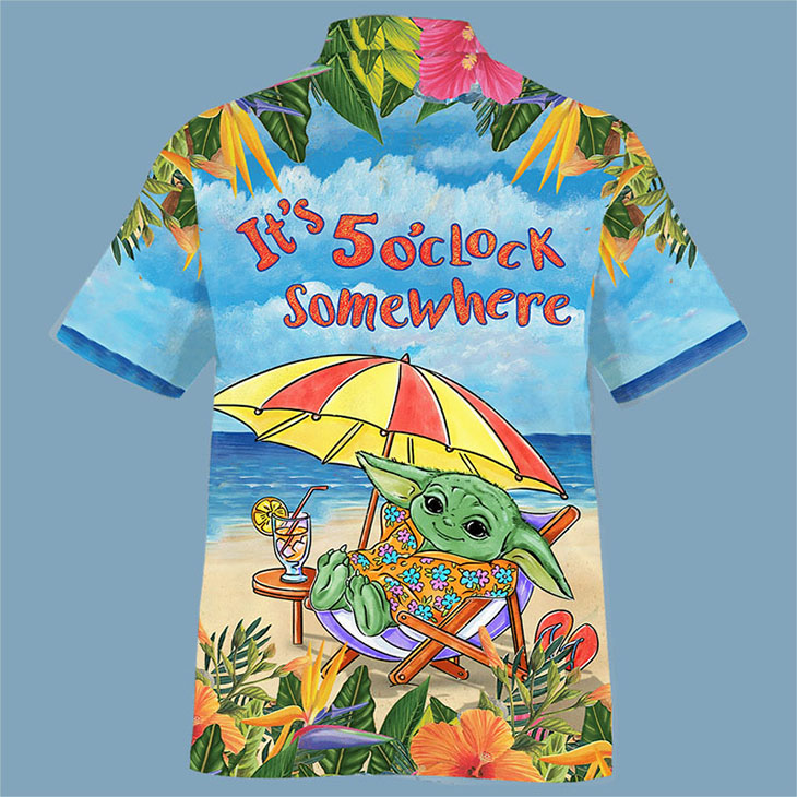 Baby Yoda Its 50 Clock Somewhere Hawaiian Shirt