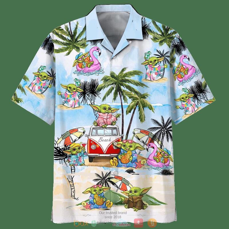 Baby Yoda Summer Beach Hawaiian Shirt