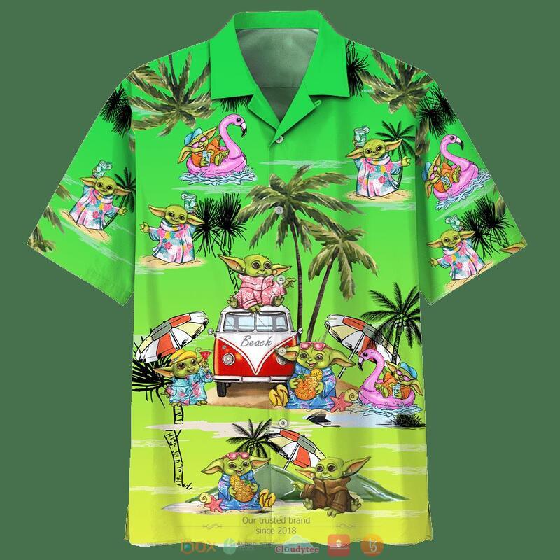 Baby Yoda Summer Beach Time Hawaiian Shirt