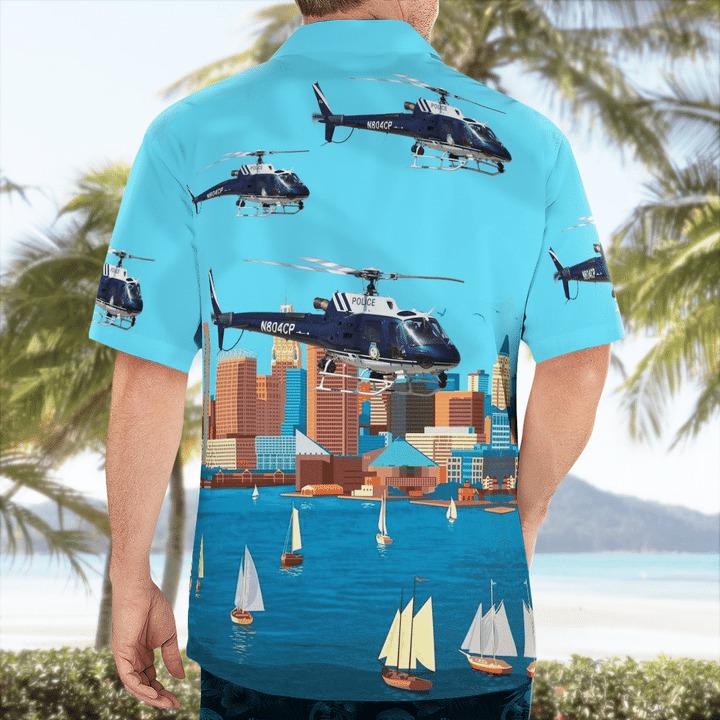 Baltimore County Police Department Eurocopter As350B3 Helicopters Hawaiian Shirt