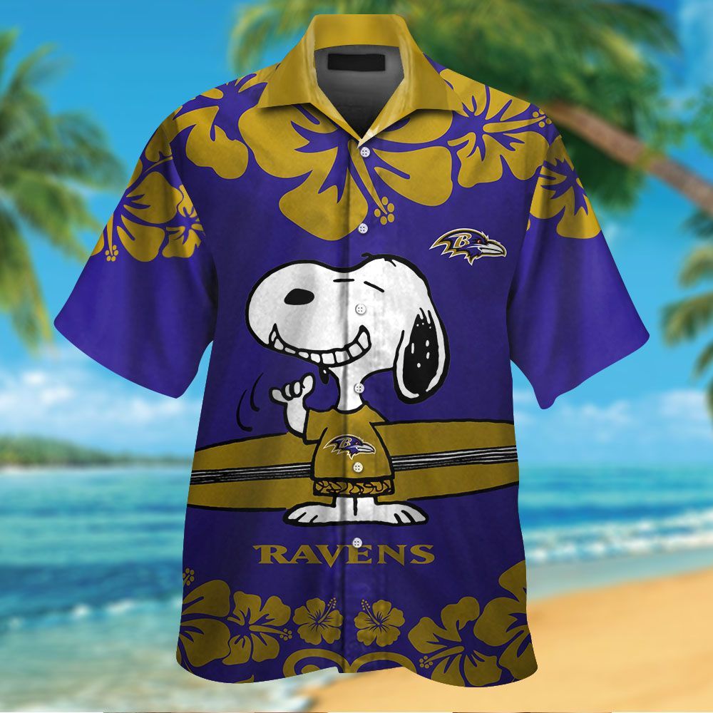 Baltimore Ravens & Snoopy Hawaiian Shirt Hot Trendy Summer 2024