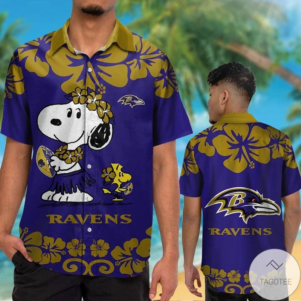 Baltimore Ravens & Snoopy Hawaiian Shirt