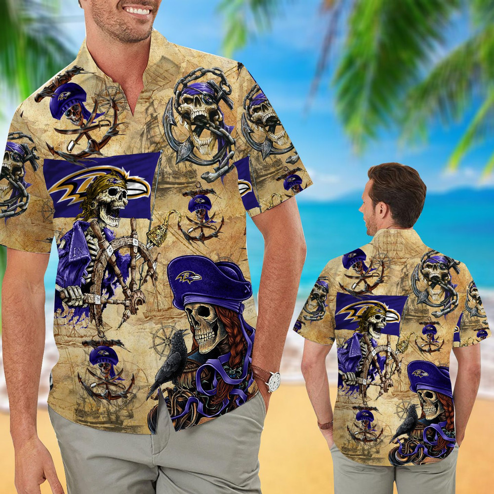 Baltimore Ravens Pirates Retro Hawaiian Shirt Hot Trendy Summer 2024