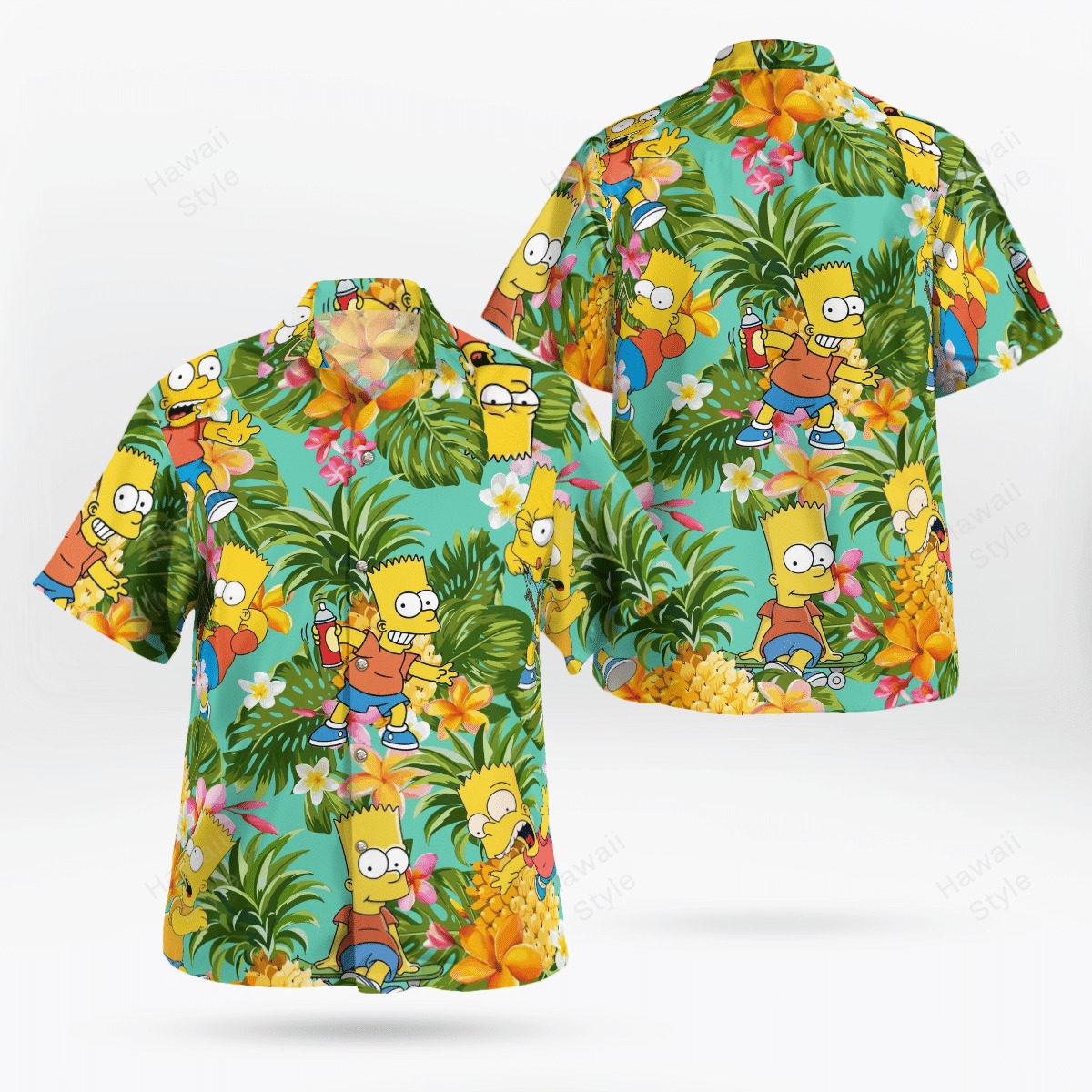 Bart Simpson Pineapple Tropical Hawaiian Shirt