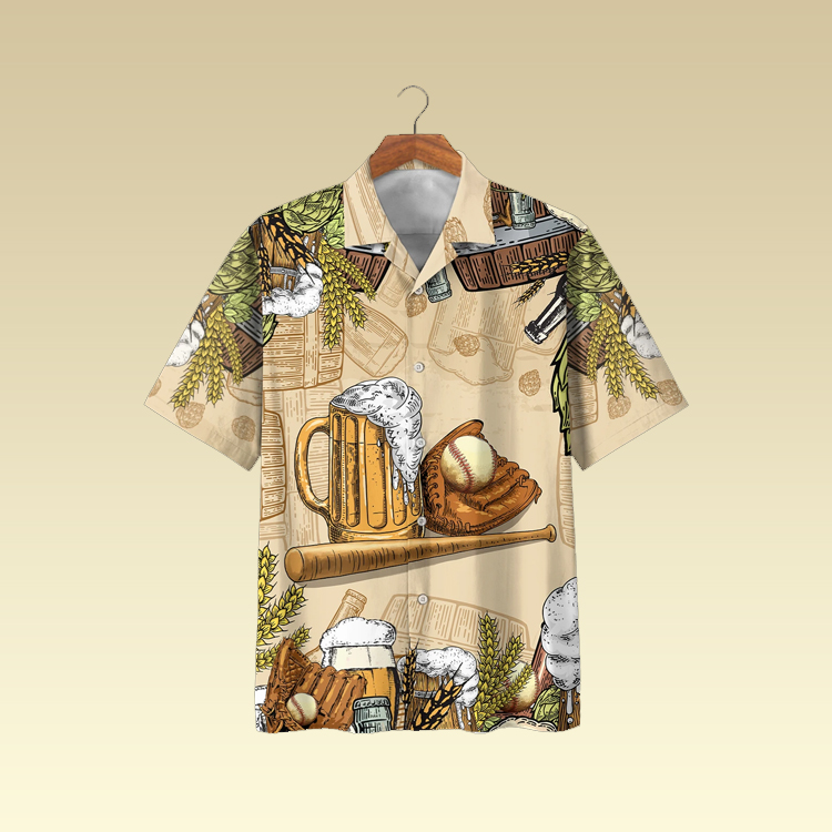 Baseball And Beer Hawaiian Shirt