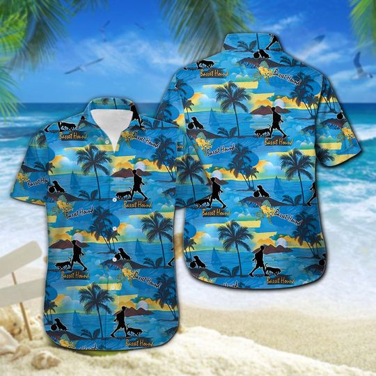 Basset Hound Hawaiian Shirt Summer Button Up