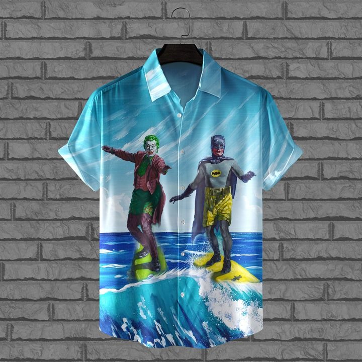 Batman And Joker Surfing Hawaiian Shirt