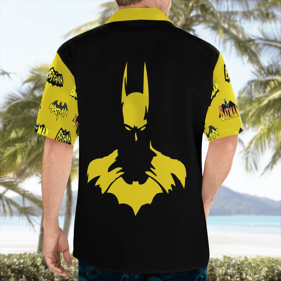 Batman Logo Black Yellow Hawaiian Shirt