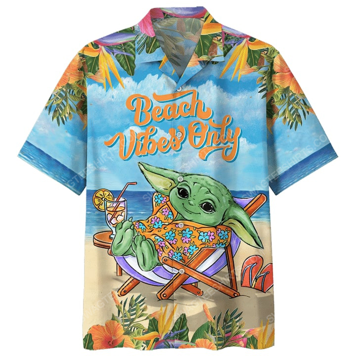 Beach Vibes Only Baby Yoda Summer Time Hawaiian Shirt