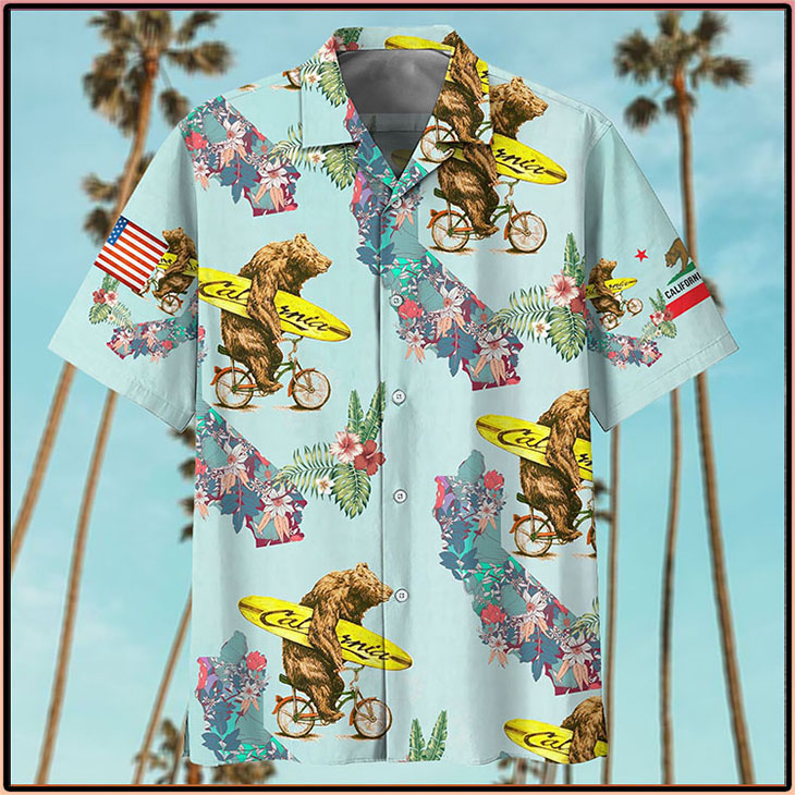 Bear I Love California Hawaiian Shirt- Limited Edition