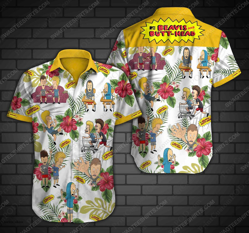 Beavis And Butt-Head Comedy Cartoon Summer Vacation Hawaiian Shirt