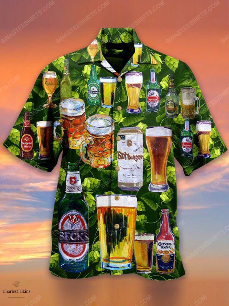 Beer Cheering For Party Bar Summer Vacation Hawaiian Shirt