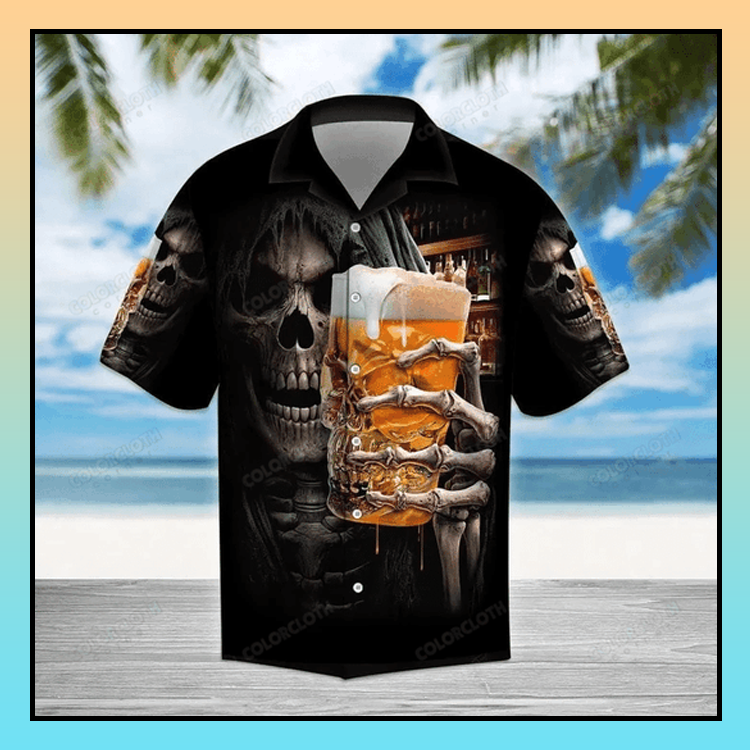 Beer Skull Hawaiian Shirt