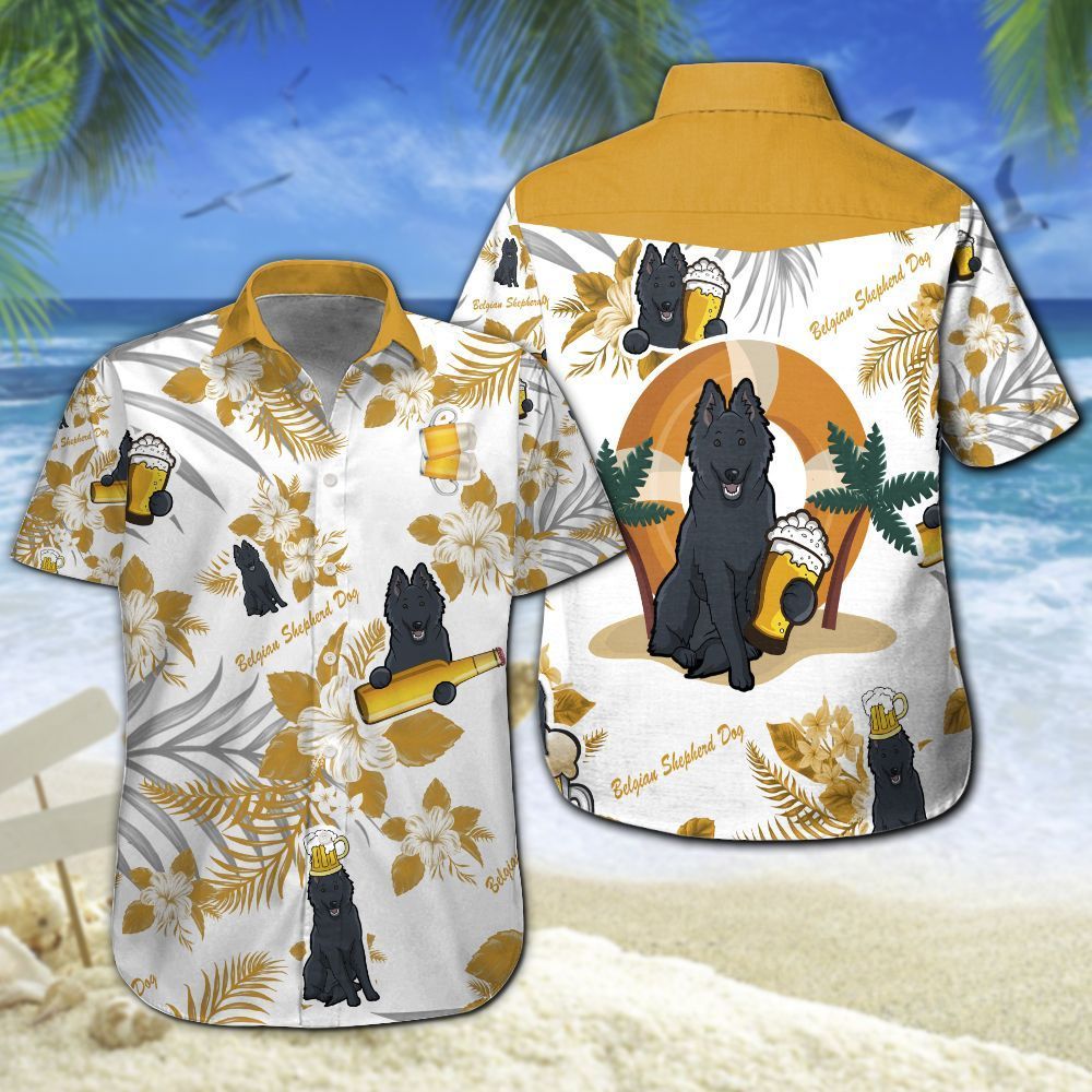 Belgian Shepherd Dog Beer Hawaiian Shirt Summer Button Up