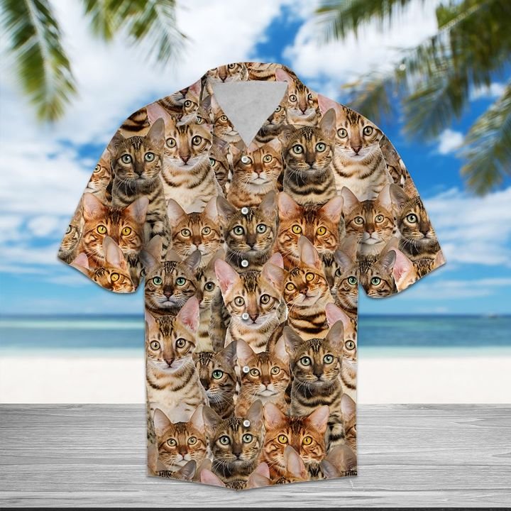 Bengal Hawaiian Shirt Summer Button Up