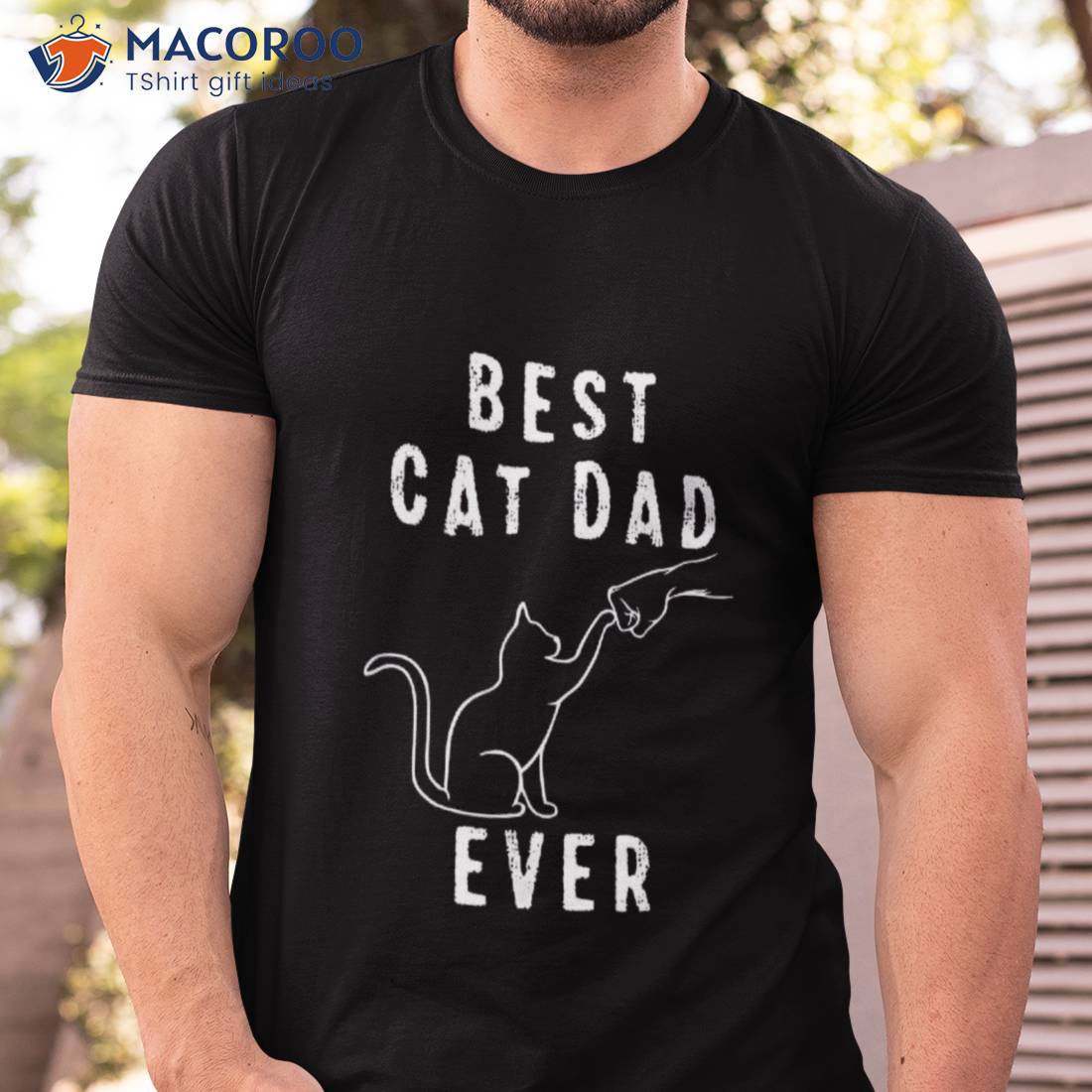 Best Cat Dad Ever Shirt Daddy Paw Fist Bump Meow