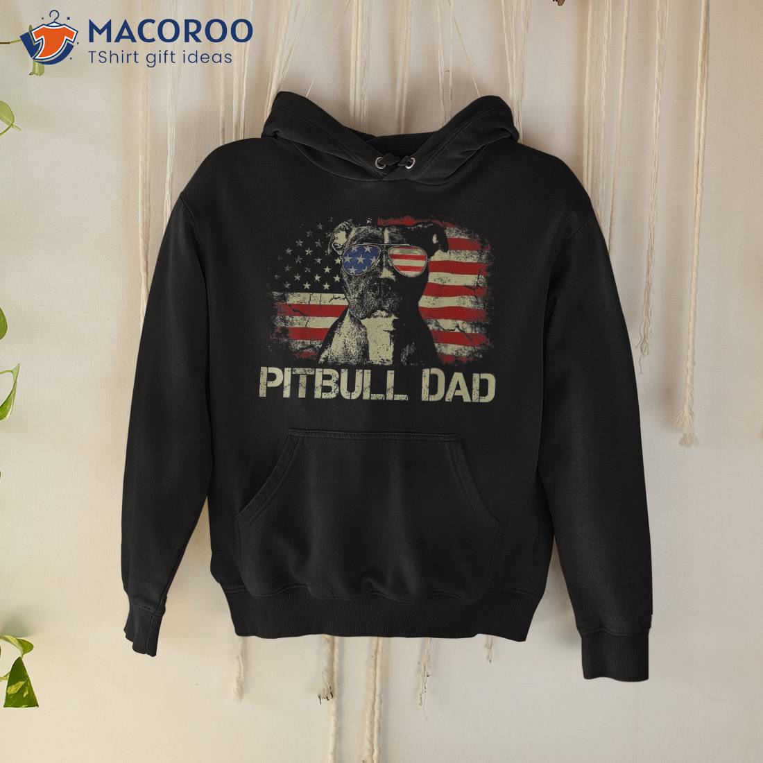 Best Pitbull Dad Ever Shirt American Flag 4th Of July Gift