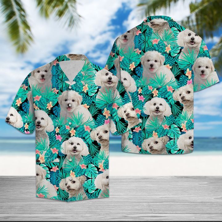 Bichon Frise Tropical Hawaiian Shirt Summer Button Up