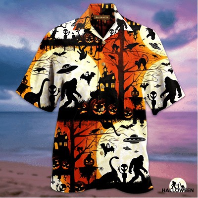 Bigfoot Halloween Hawaiian Shirt