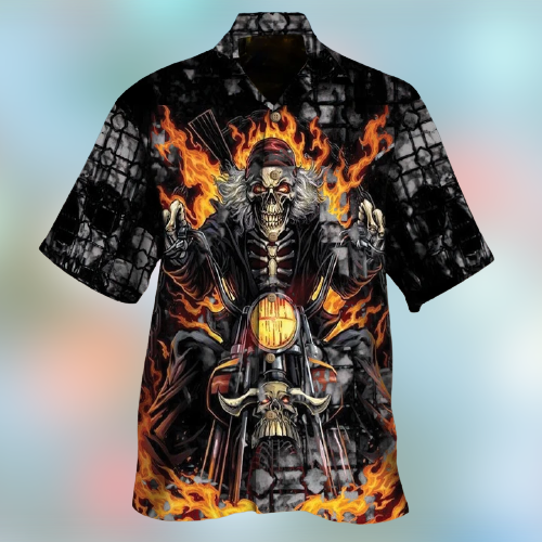 Biker Skull Hawaiian Shirt