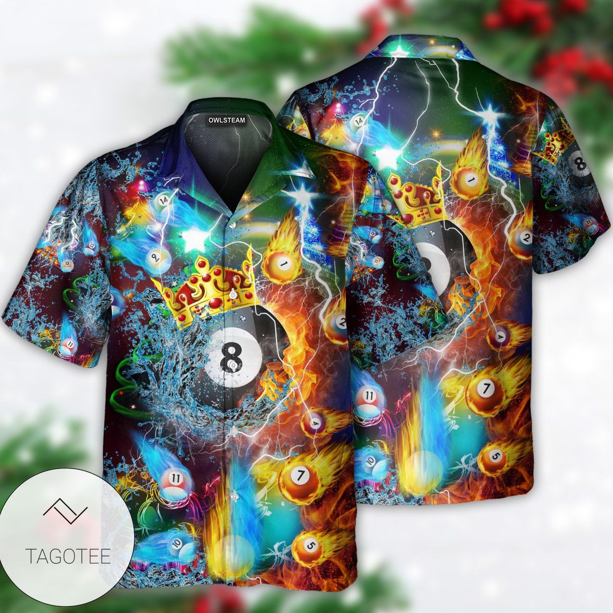 Billiard Firer Merry Christmas Hawaiian Shirt Tagotee