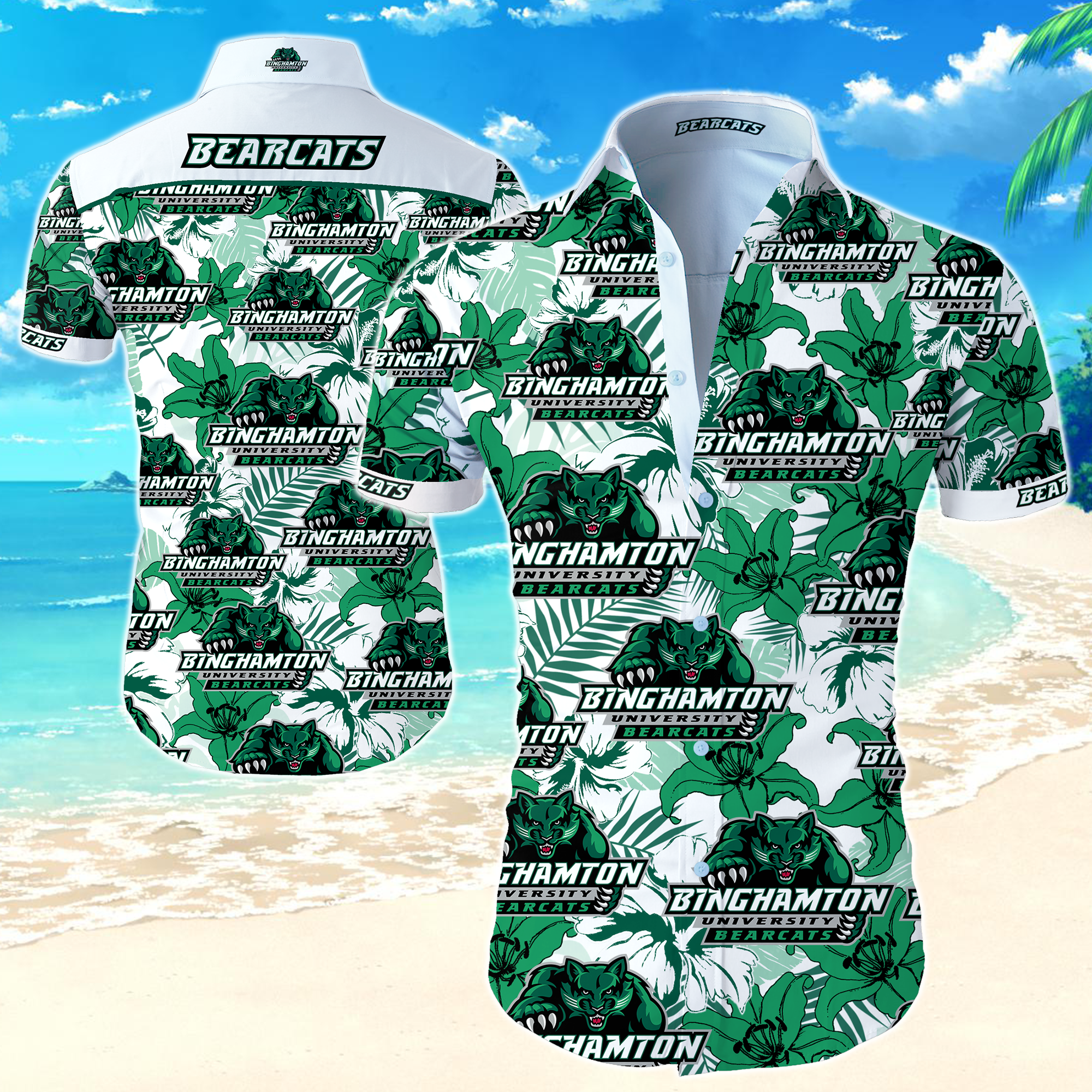 Binghamton Bearcats Hawaiian Shirt Summer Button Up