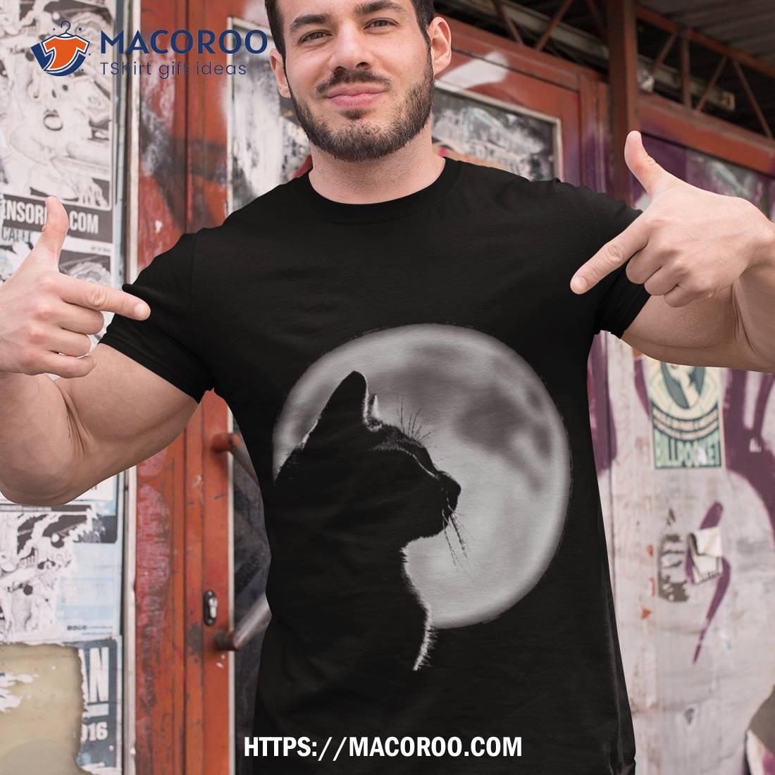 Black Cat In Front Of The Full Moon Shirt