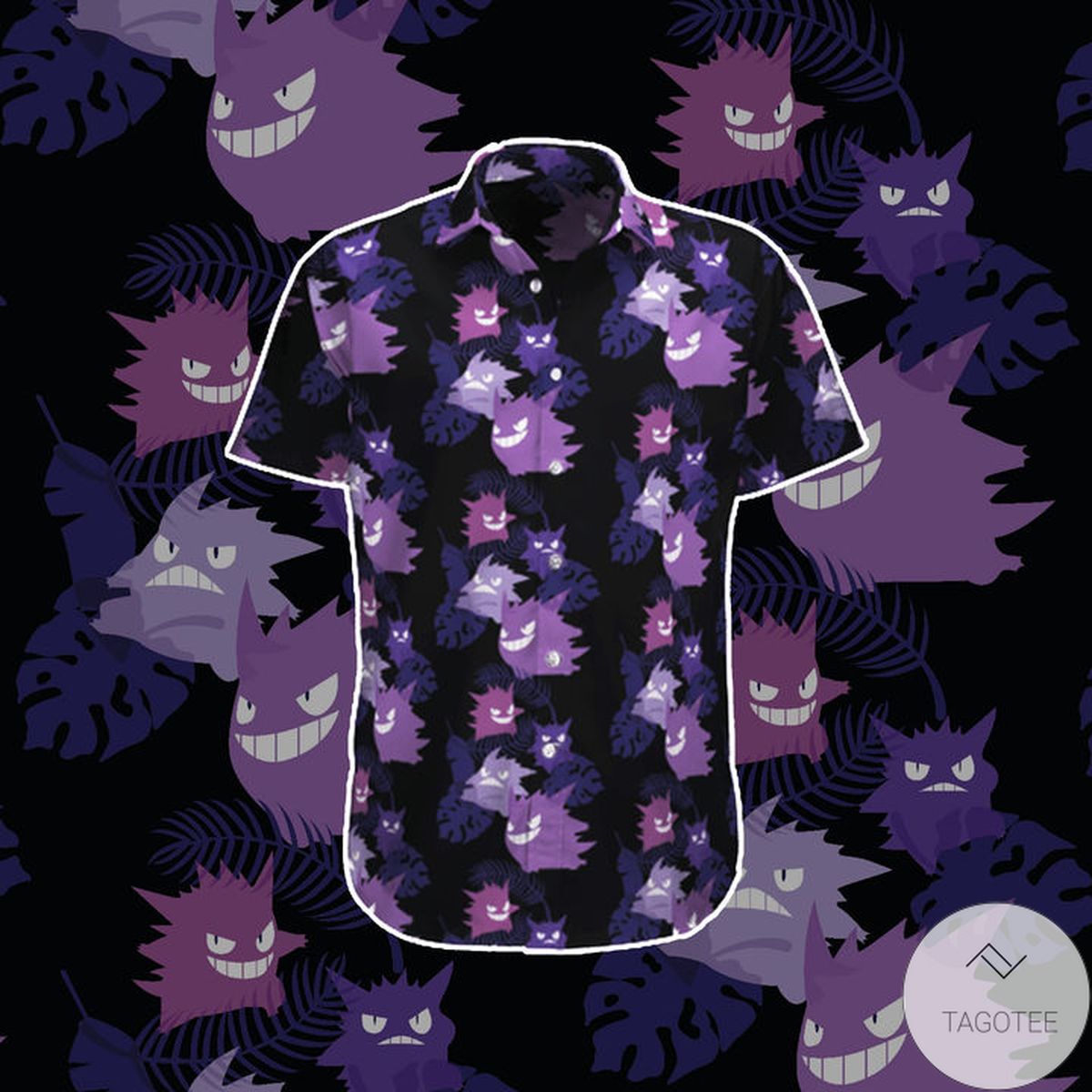 Black Gengar Hawaiian Shirt