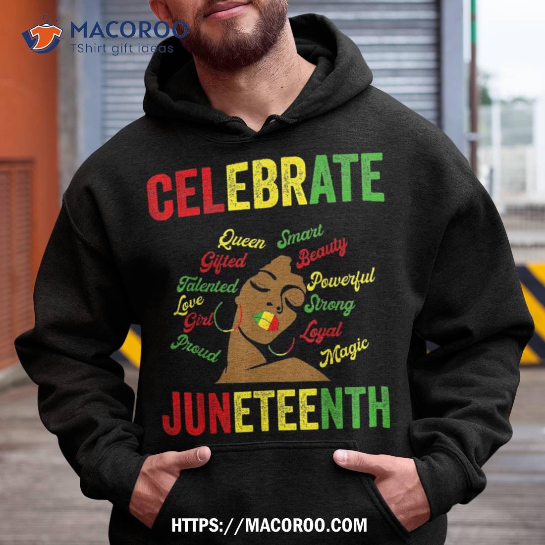 Black Messy Bun Juneteenth Celebrate Indepedence Day Shirt