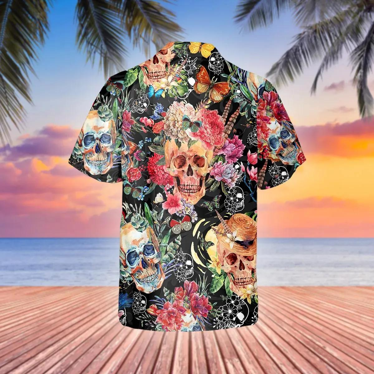 Blossom Flower Skull Hawaiian Shirt – Best Clothing For You