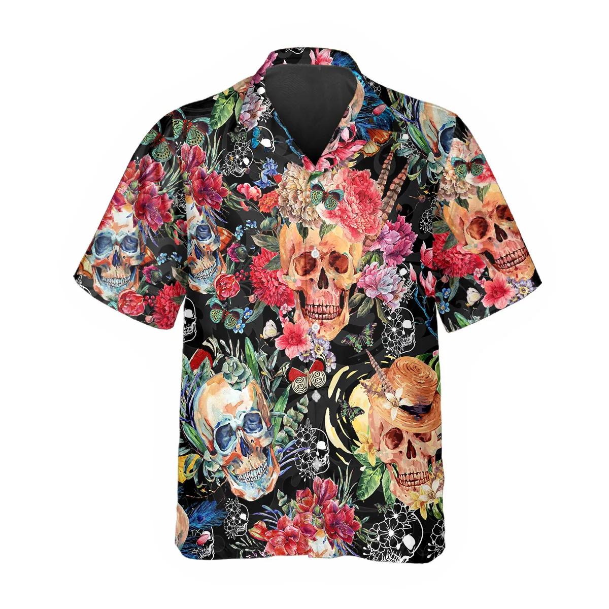 Blossom Flower Skull Hawaiian Shirt – Best Clothing For You