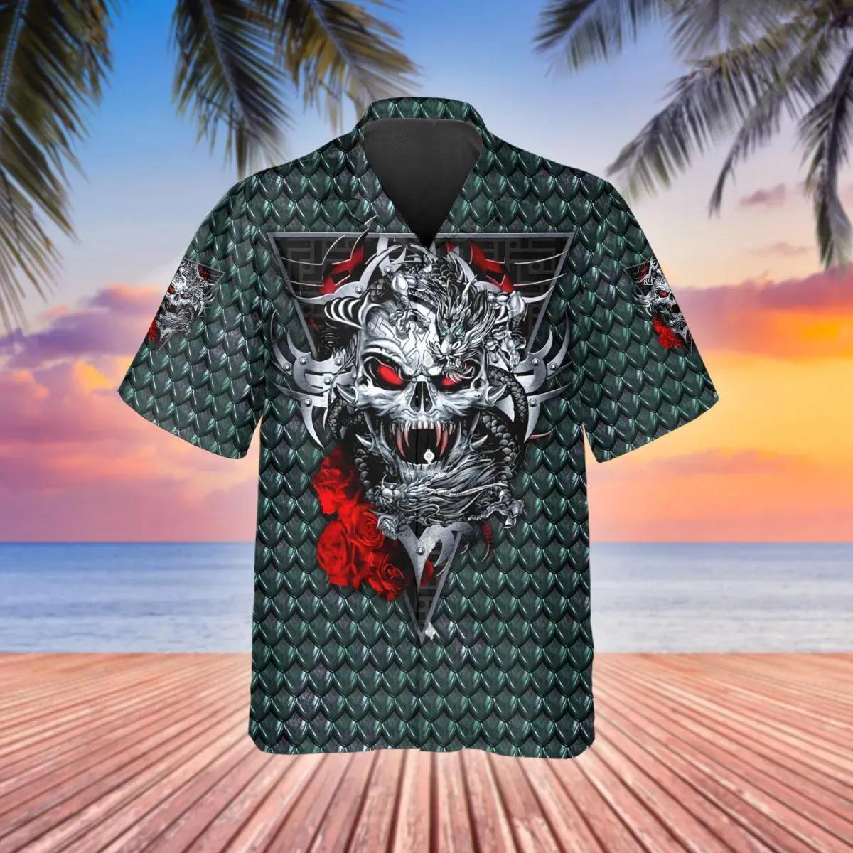 Blue Ghost Skull Hawaiian Shirt – Best Clothing For You