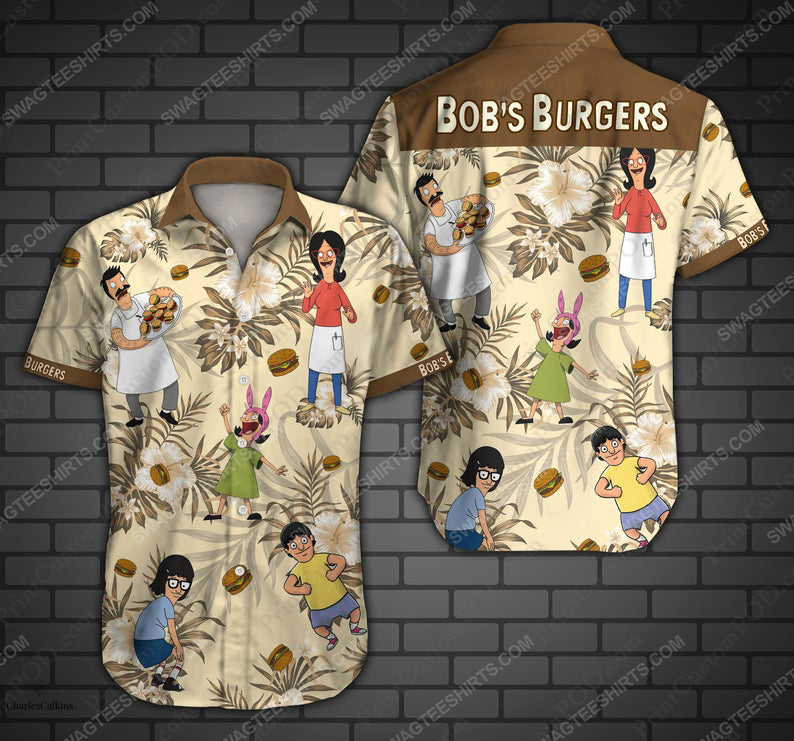 Bob Burger Cartoon Belcher Family Summer Vacation Hawaiian Shirt