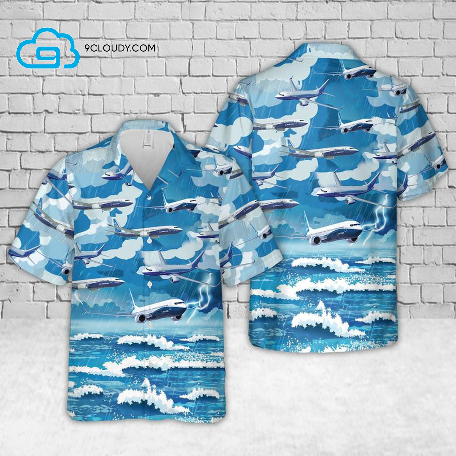 Boeing 737 Fly Full Print Hawaiian Shirt