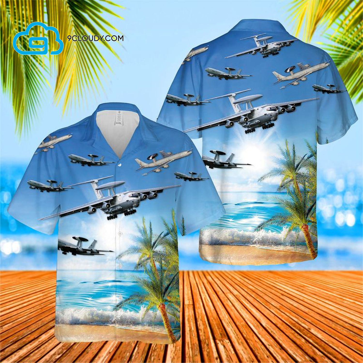 Boeing E-3 Sentry Full Print Hawaiian Shirt