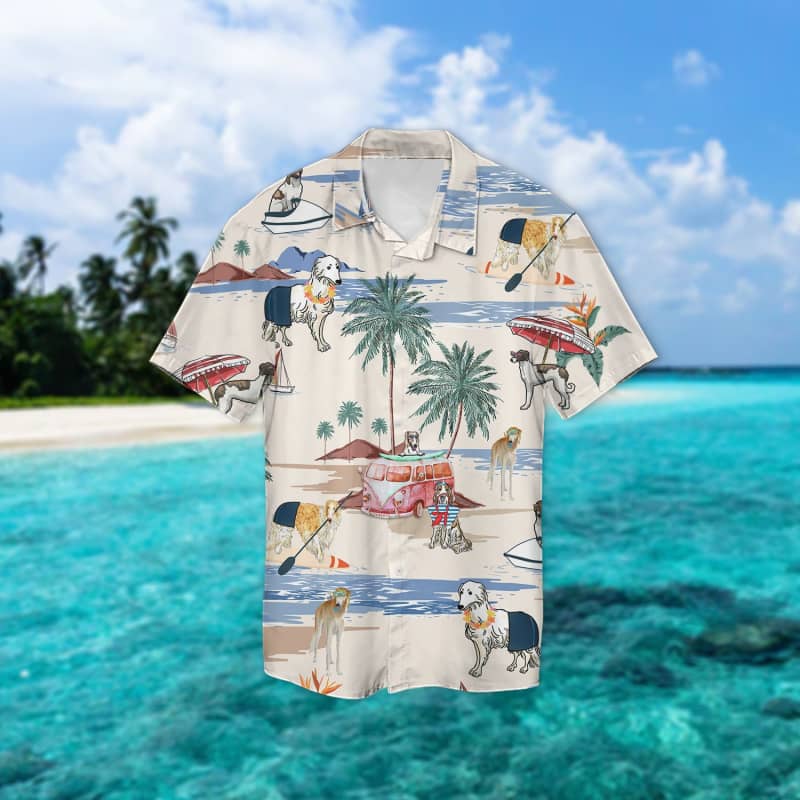 Borzoi Beach Hawaiian Shirt