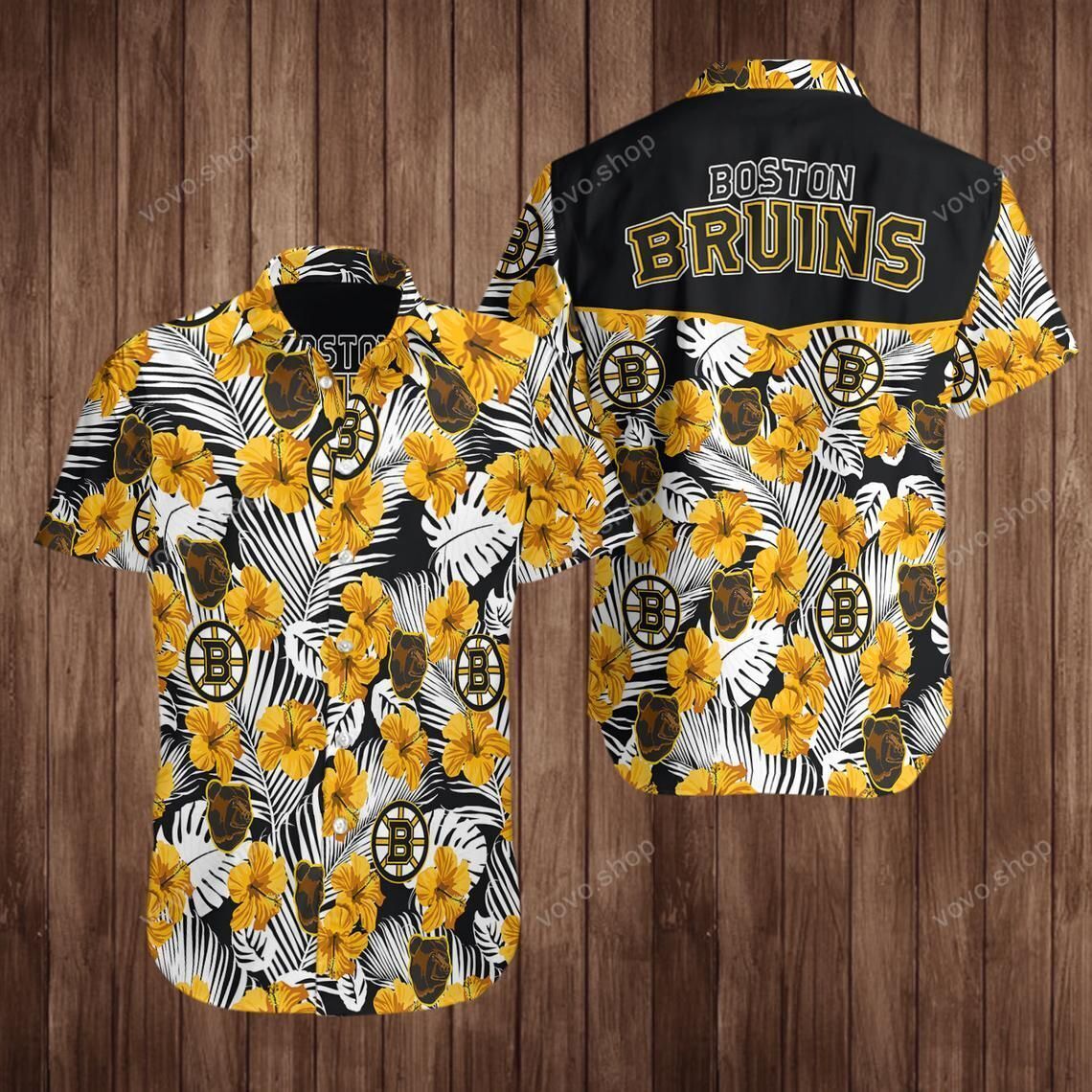 Boston Bruins Nhl Yellow Flowers Hawaiian Shirt