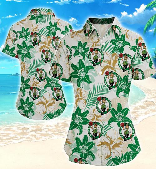 Boston Celtics Women Hawaiian Shirt Summer Button Up