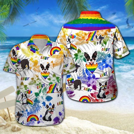 Boston Terrier Lgbt Hawaiian Shirt Summer Button Up