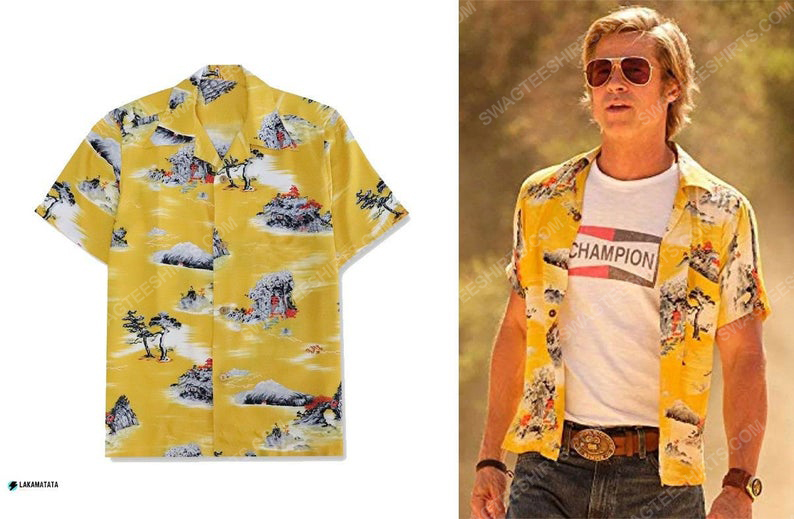 Brad Pitt Hollywood Actor Celebrity Summer Vacation Hawaiian Shirt