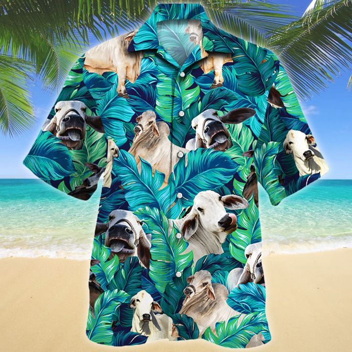 Brahman Cattle Cow Hawaiian Shirt