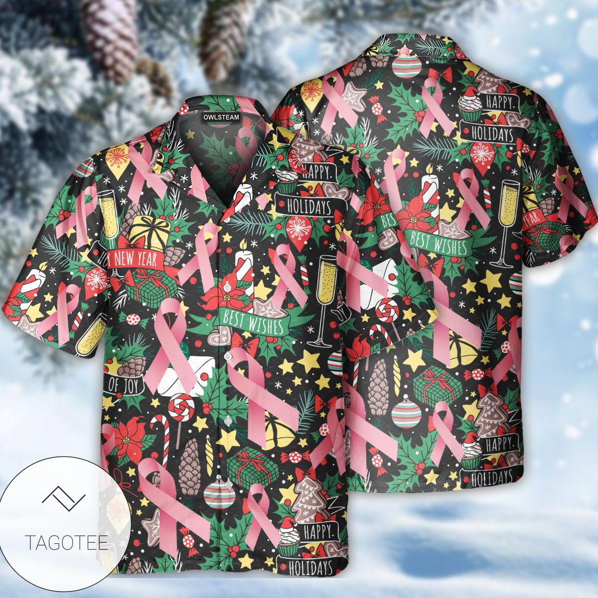 Breast Cancer Merry Christmas Hawaiian Shirt