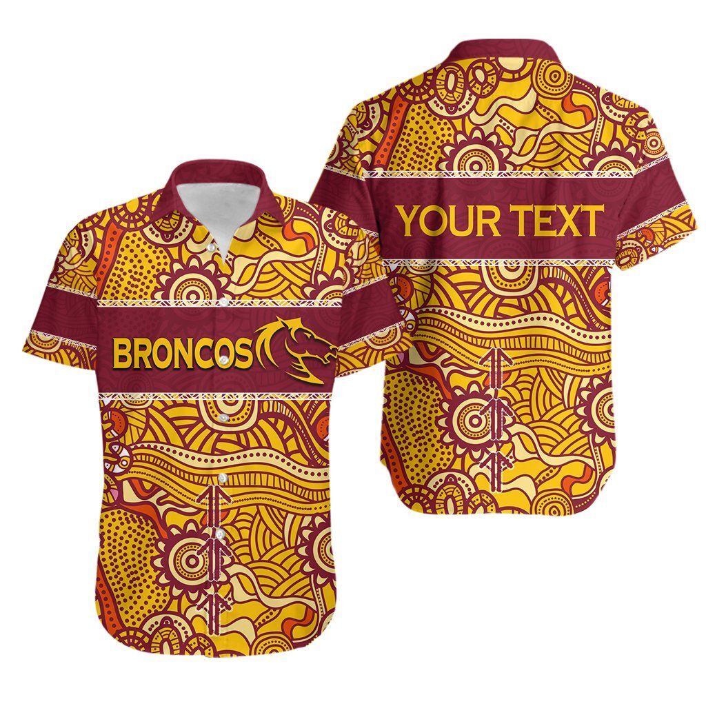 Brisbane Broncos Aboriginal Patterns Nrl Hawaiian Shirt