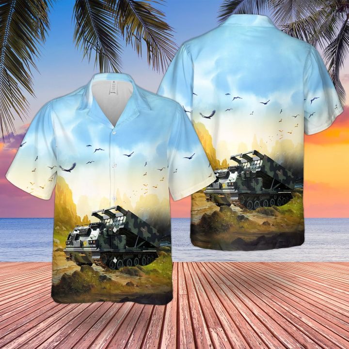 Bristish Army M270 Multi Launch Rocket System Hawaiian Shirt