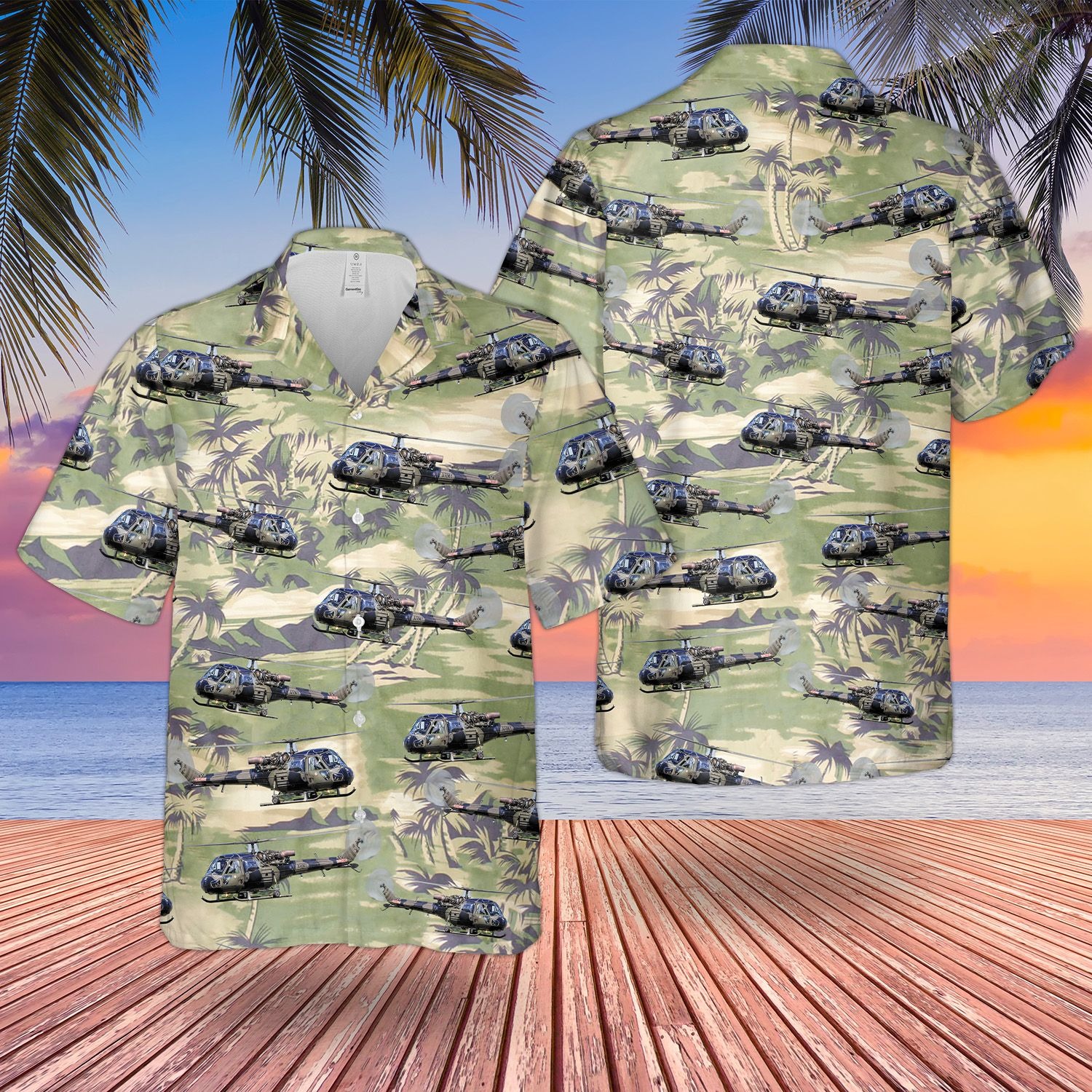 British Army Historical Westland Scout Ah1 Hawaiian Shirt