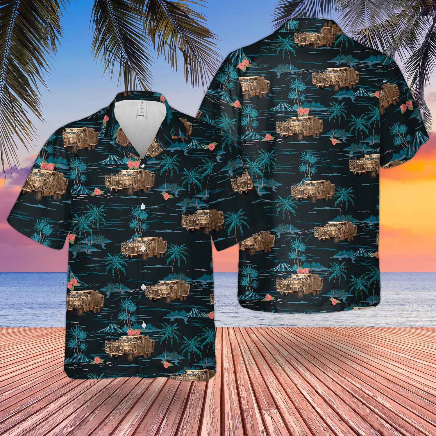 British Army Mastiff Ppv Protected Patrol Vehicle Hawaiian Shirt