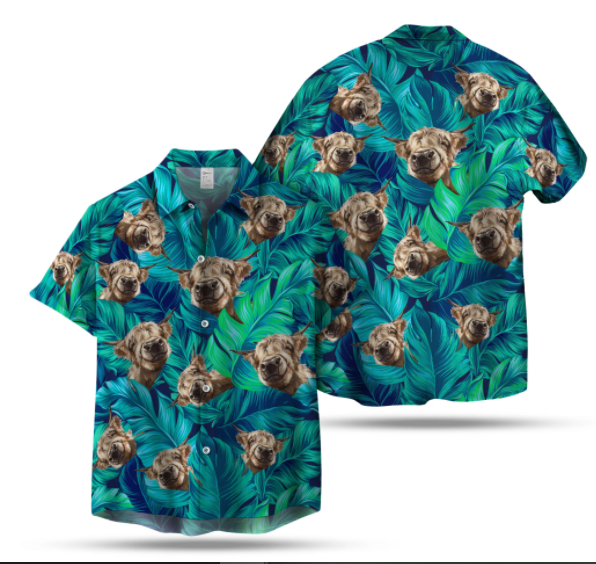 Brown Cow In The Jungle Hawaiian Shirt